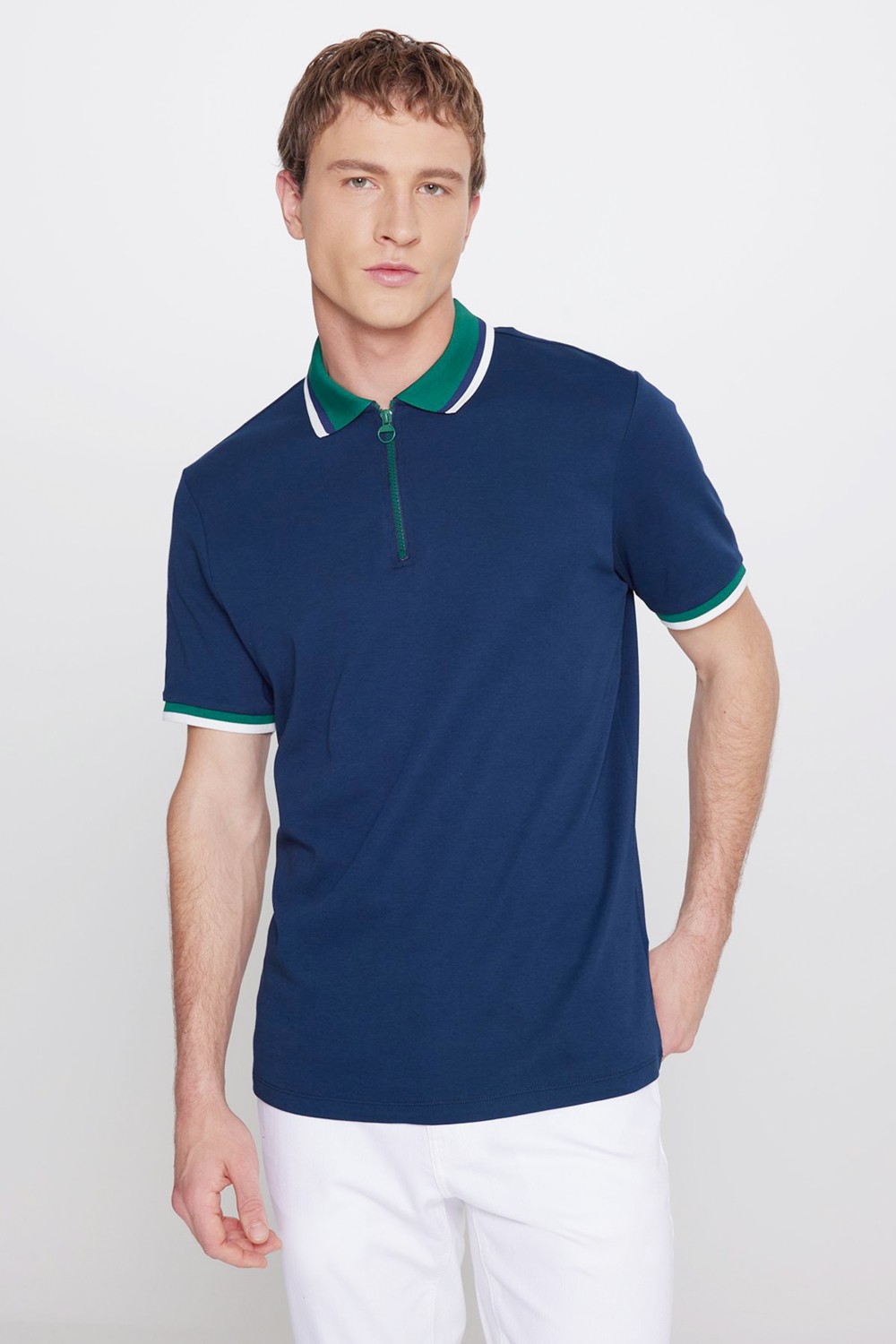 Altınyıldız Classics Erkek Ekru Bordo Regular Fit Rahat Kesim Polo Yaka %100 Pamuk Tişört