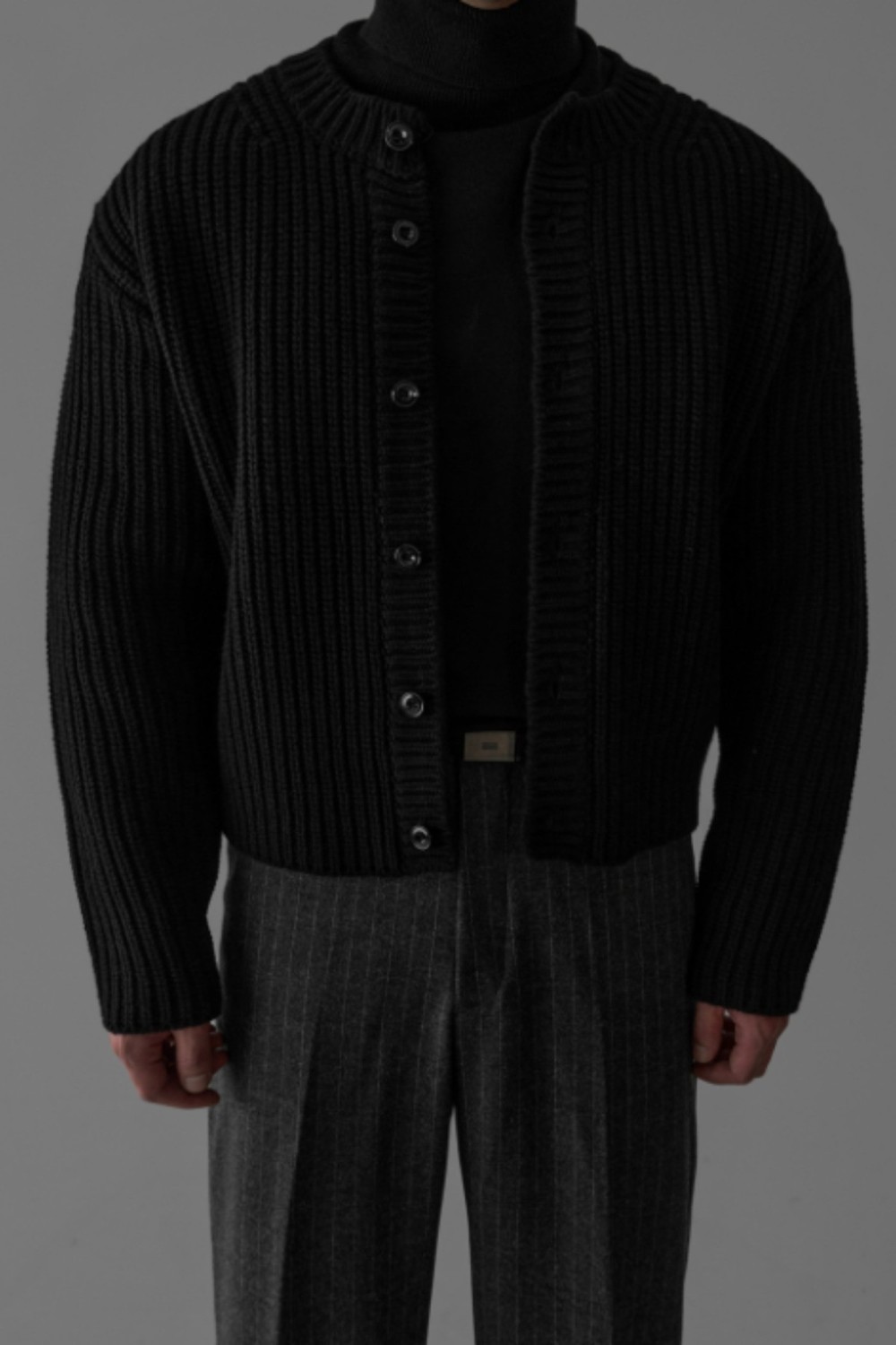 Tarz Cool Erkek Slim Fit Pamuklu Yuvarlak Yaka Düğmeli Hırka görsel 5