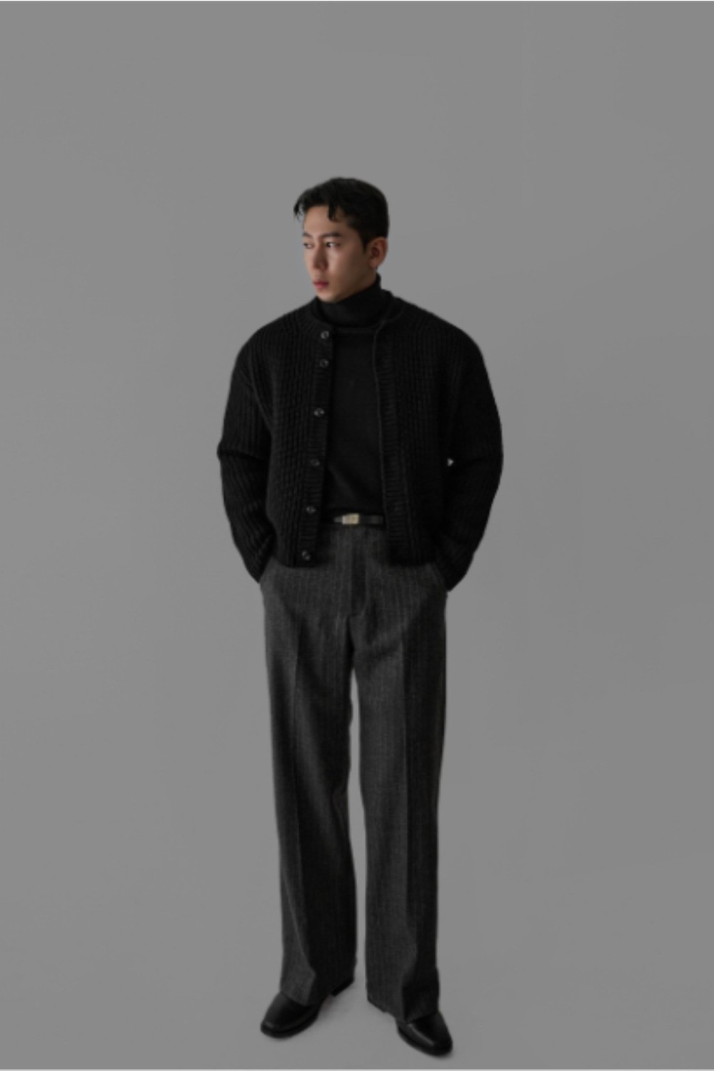 Tarz Cool Erkek Slim Fit Pamuklu Yuvarlak Yaka Düğmeli Hırka görsel 7