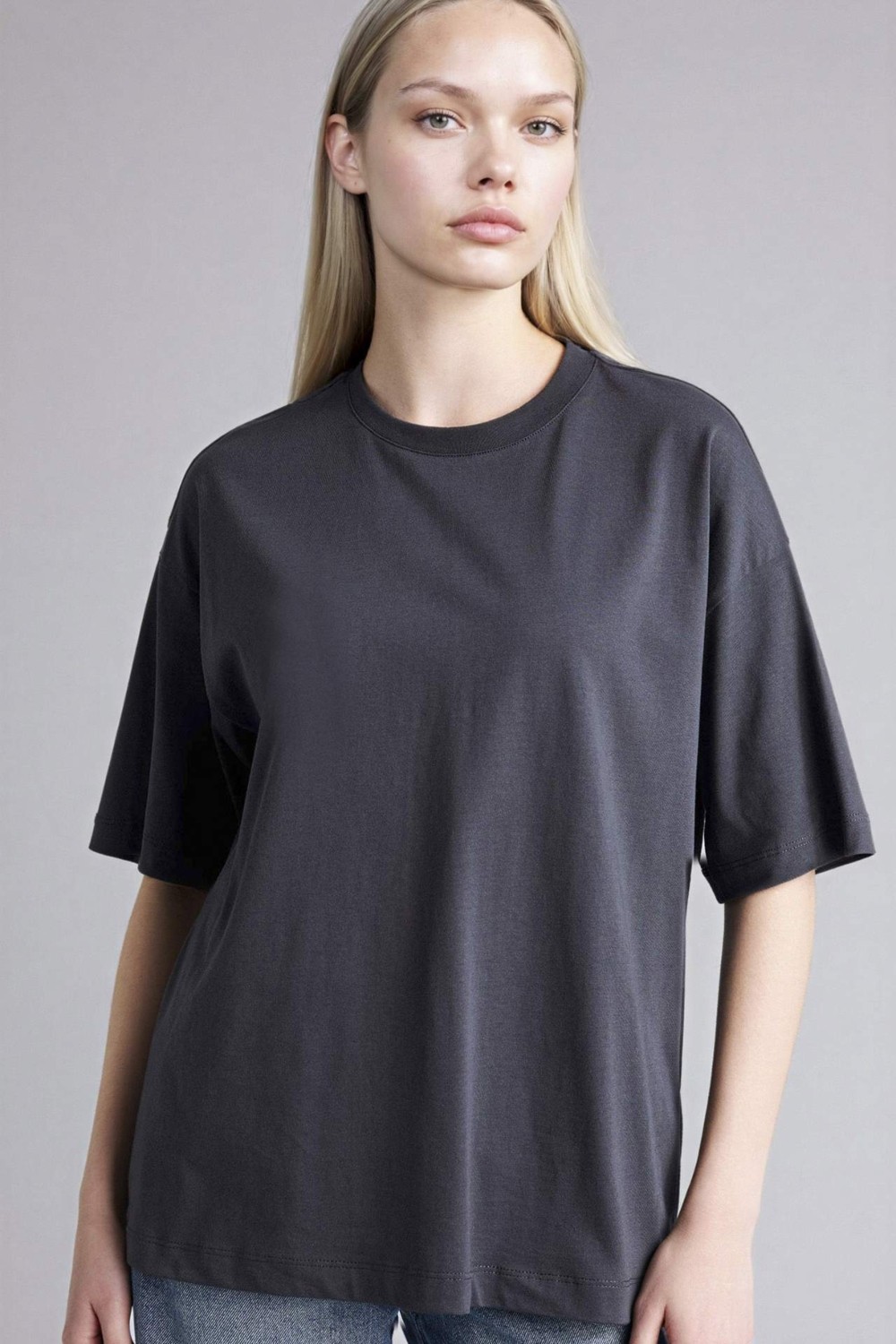 DeFacto %100 Pamuk Oversize Basic Penye Tişört C0099AX26SM