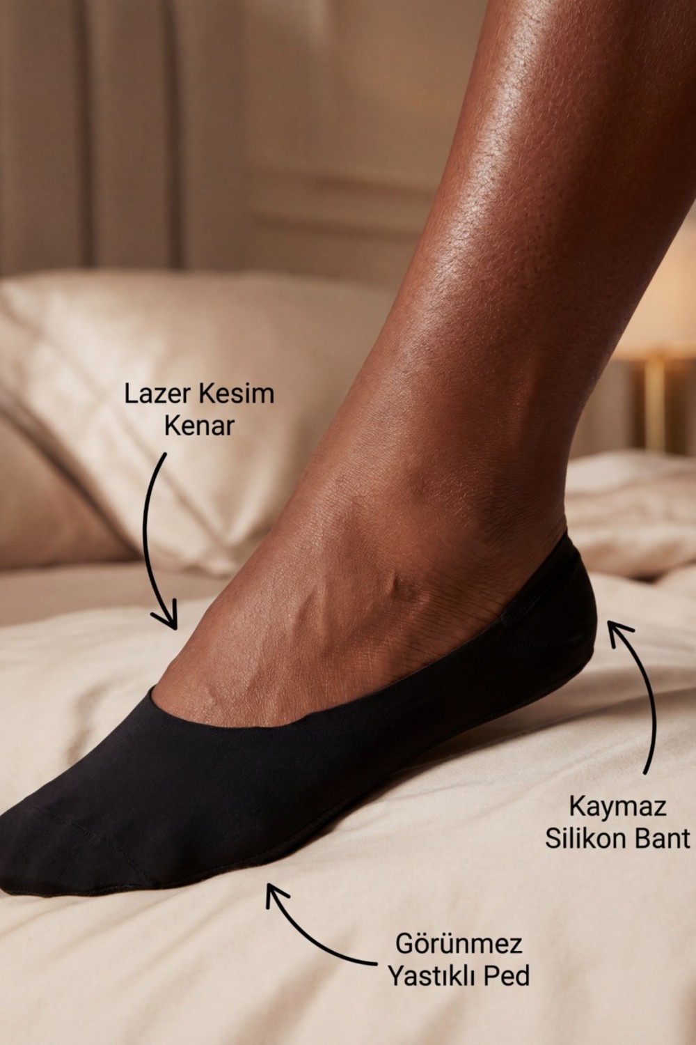 Katia & Bony Kadın Tabanı Pedli Lazer Kesim Görünmez Çorap Ten görsel 5