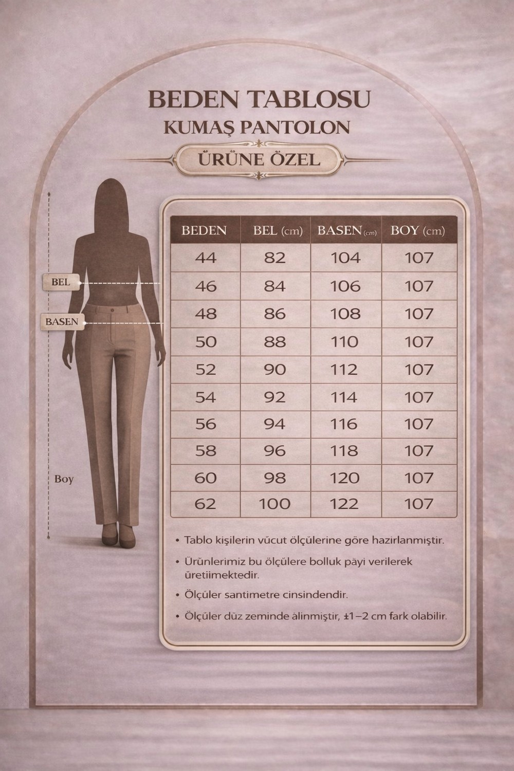 Rmg Bel Lastikli Paça Mini Yırtmaçlı Büyük Beden Ekru Kumaş Pantolon görsel 7