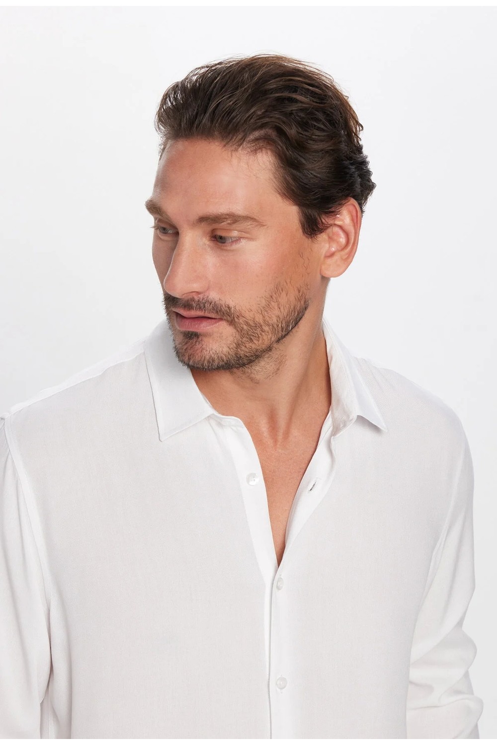 Tudors Slim Fit Uzun Kollu Dar Kesim Dökümlü Viskon Şık Erkek Siyah Gömlek görsel 7