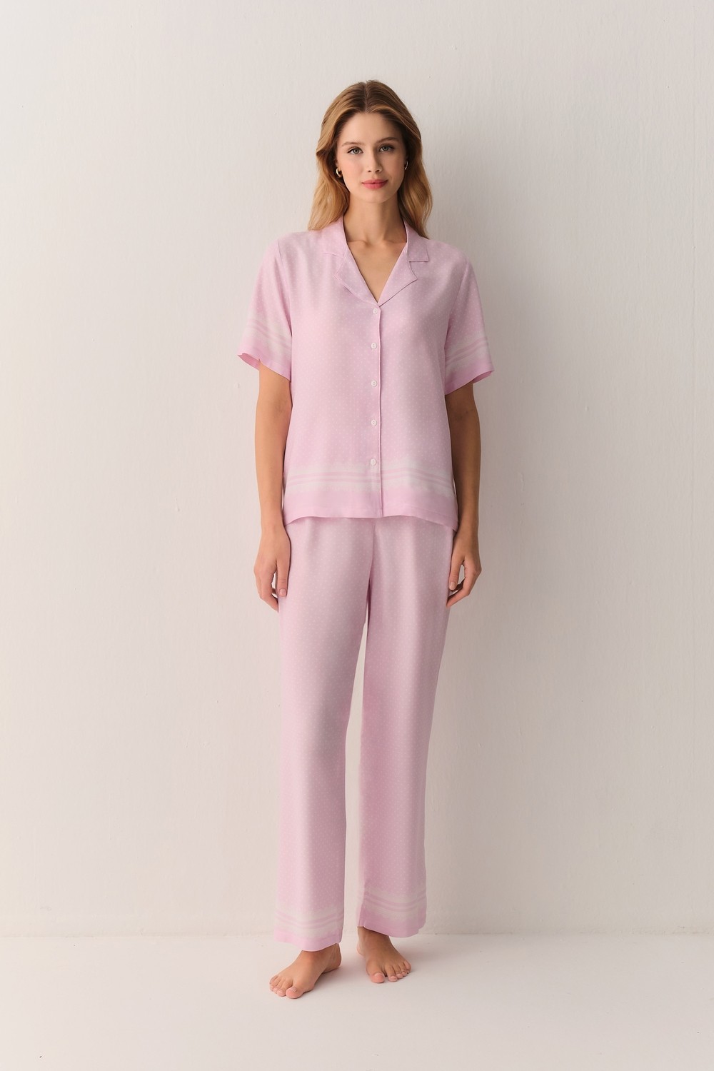 Suwen Cute Gömlek Yaka Pijama Takımı