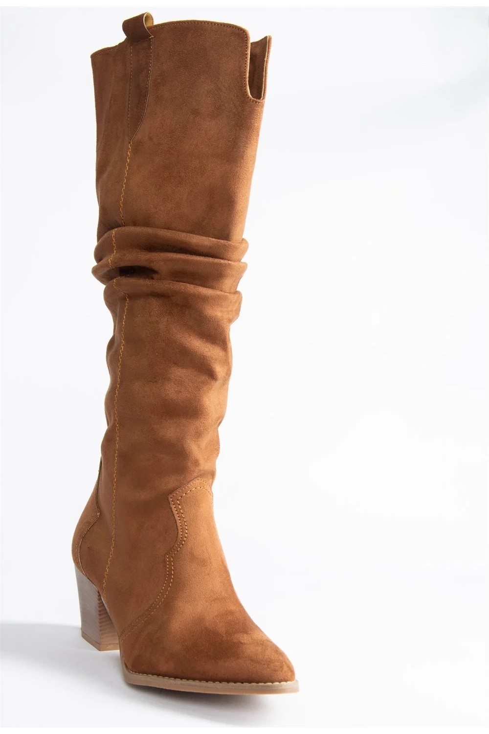 Fox Shoes Kadın Süet Klasik Çizme, Neolit Taban, Kalın Topuk, Günlük ve Şık Kullanım İçin Rahat Tasarım görsel 7
