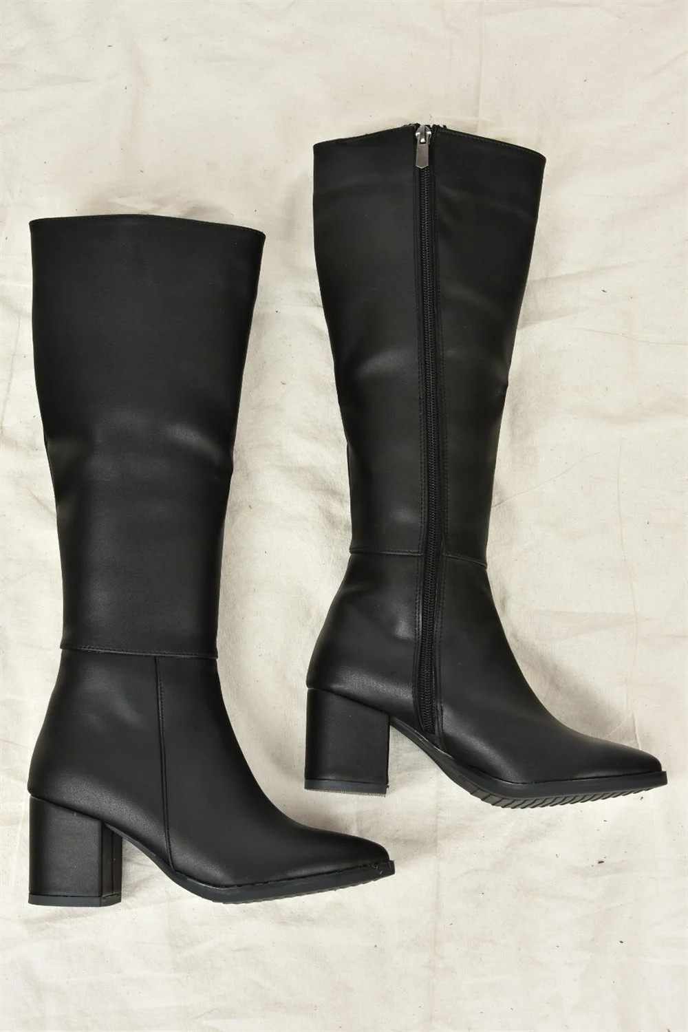 Fox Shoes Siyah Kalın Topuklu Kadın Çizme L251081609 görsel 6
