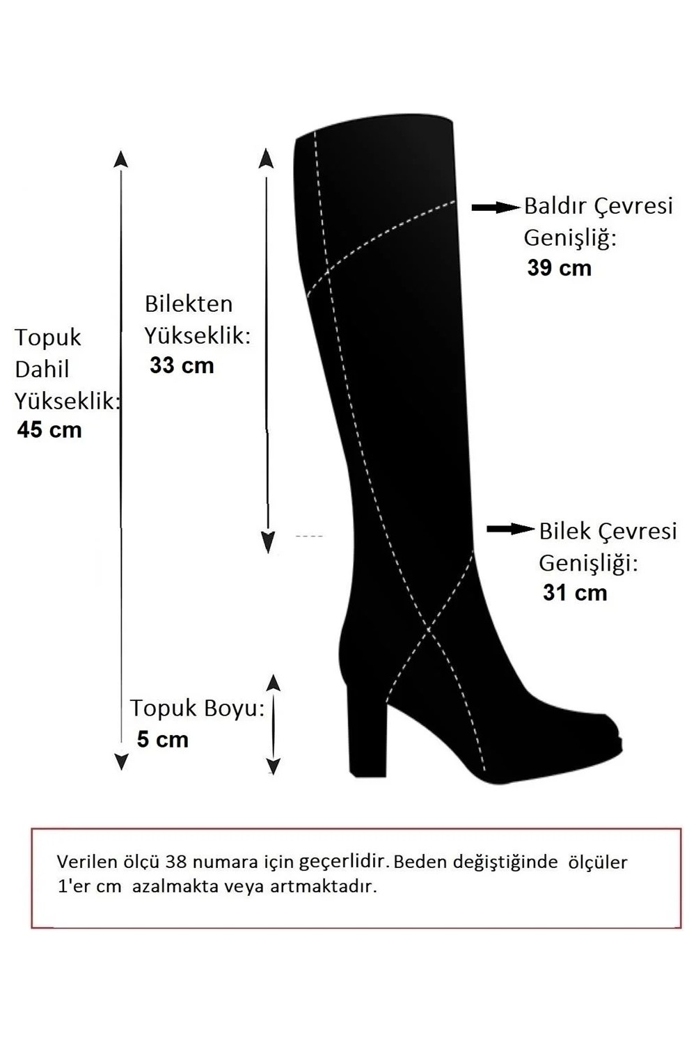 Fox Shoes R973201109 Siyah Cilt Kalın Tabanlı Kadın Çizme görsel 8