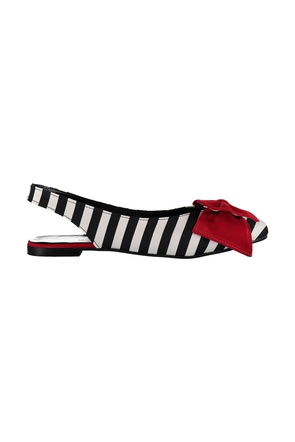Fox Shoes Siyah/Beyaz/Kırmızı Kadın Babet D726774404 görsel 5