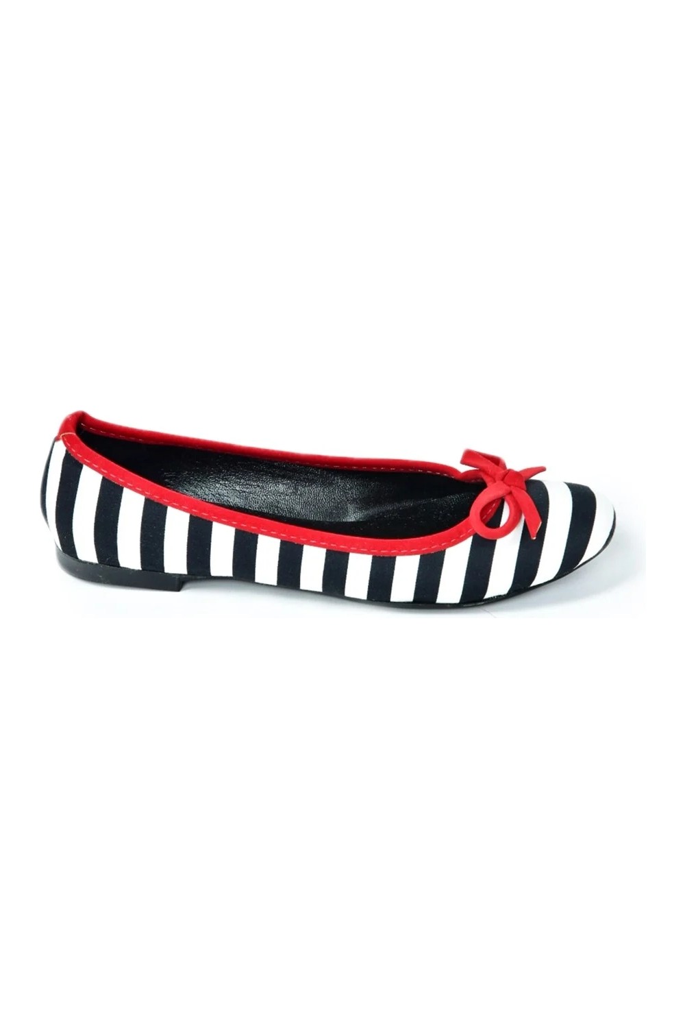 Fox Shoes Siyah/Beyaz/Kırmızı Kadın Babet F726037004 görsel 8
