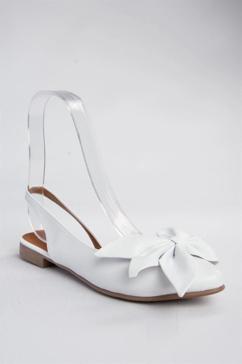 Fox Shoes Beyaz Kadın Babet Suni Deri Düz Taban Günlük Kullanım İçin Konforlu Model H726809009 görsel 6