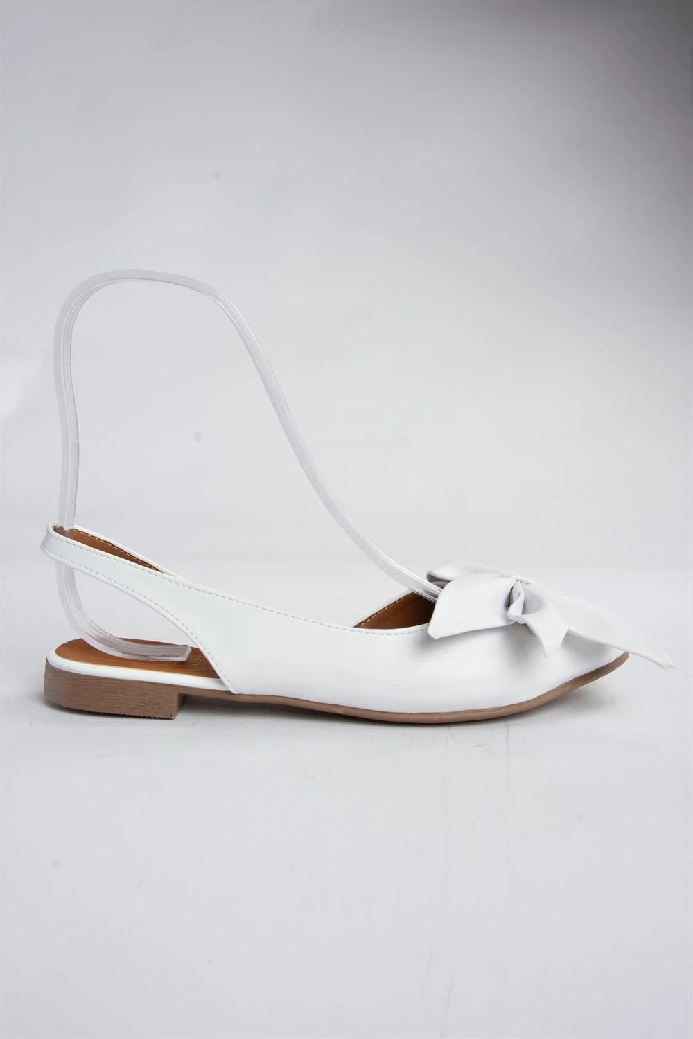 Fox Shoes Beyaz Kadın Babet Suni Deri Düz Taban Günlük Kullanım İçin Konforlu Model H726809009 görsel 7