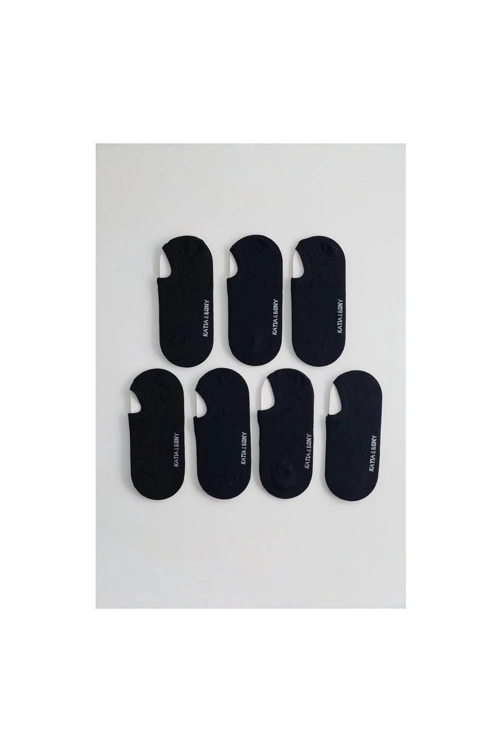 Katia & Bony Unisex 7'li Paket Sneakers Patik Çorap Siyah / Beyaz / Lacivert / Antrasit görsel 6