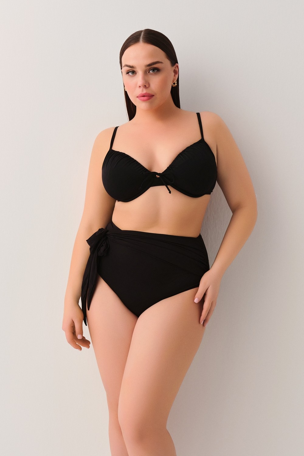 Suwen Yüksek Bel Bağcıklı Bikini Alt görsel 3
