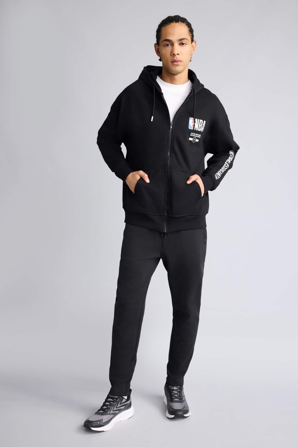 DeFacto Pamuklu NBA Wordmark Oversize Kapüşonlu Fermuarlı Sweatshirt G0264AX26SP görsel 2