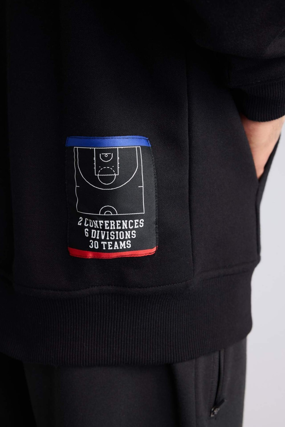 DeFacto Pamuklu NBA Wordmark Oversize Kapüşonlu Fermuarlı Sweatshirt G0264AX26SP görsel 5