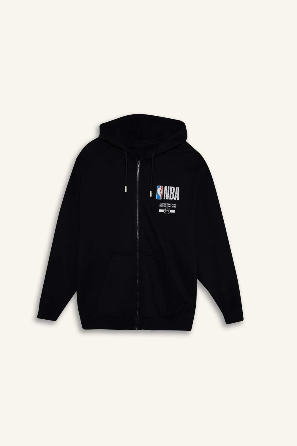 DeFacto Pamuklu NBA Wordmark Oversize Kapüşonlu Fermuarlı Sweatshirt G0264AX26SP görsel 7