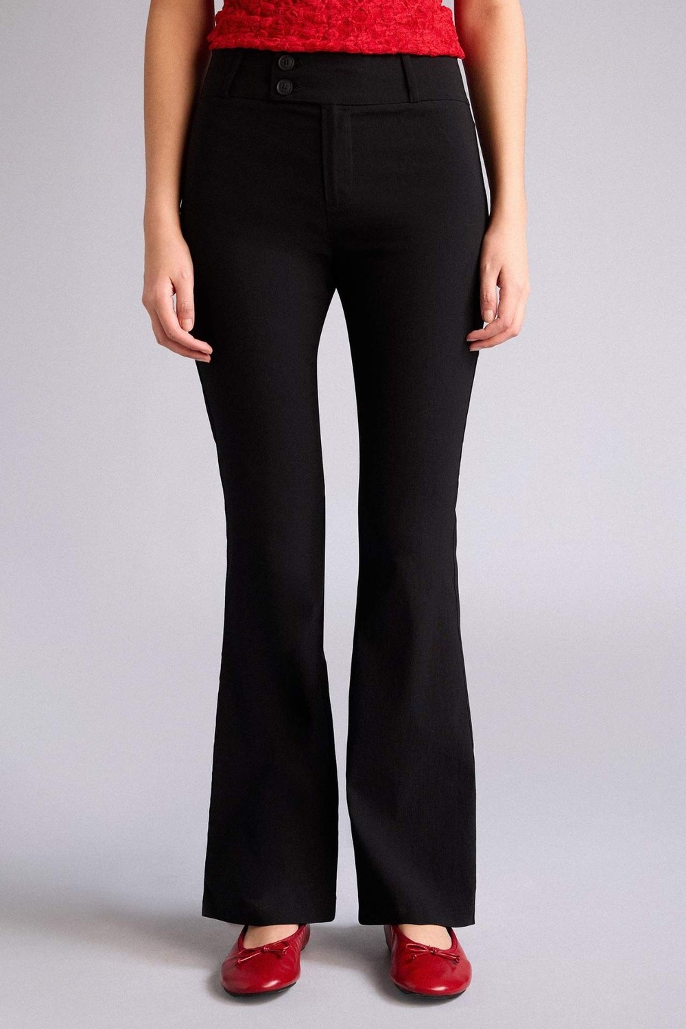 DeFacto Flare Fit Fermuarlı Normal Bel Bengalin Pantolon G2313AX26SP görsel 3