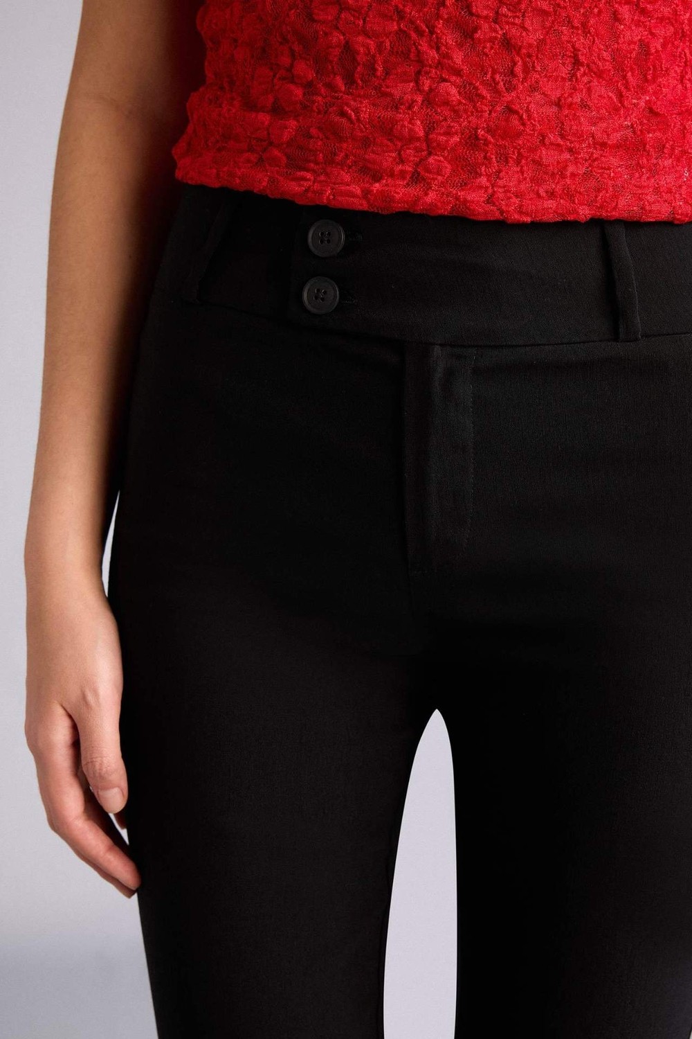 DeFacto Flare Fit Fermuarlı Normal Bel Bengalin Pantolon G2313AX26SP görsel 4