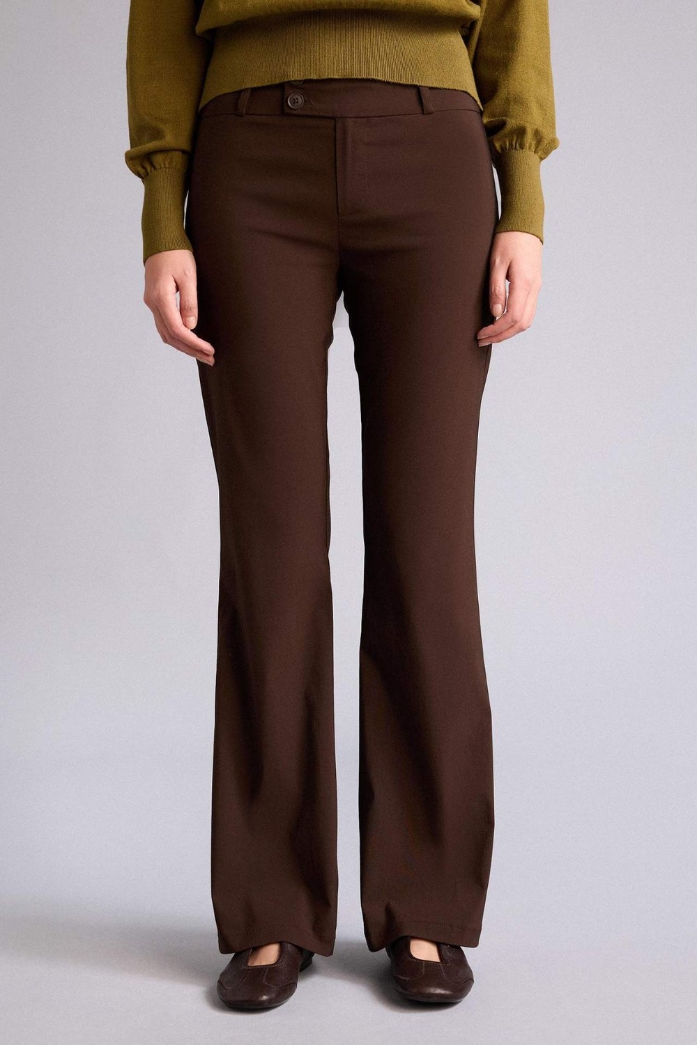 DeFacto Flare Fit Fermuarlı Normal Bel Bengalin Pantolon G2313AX26SP görsel 8