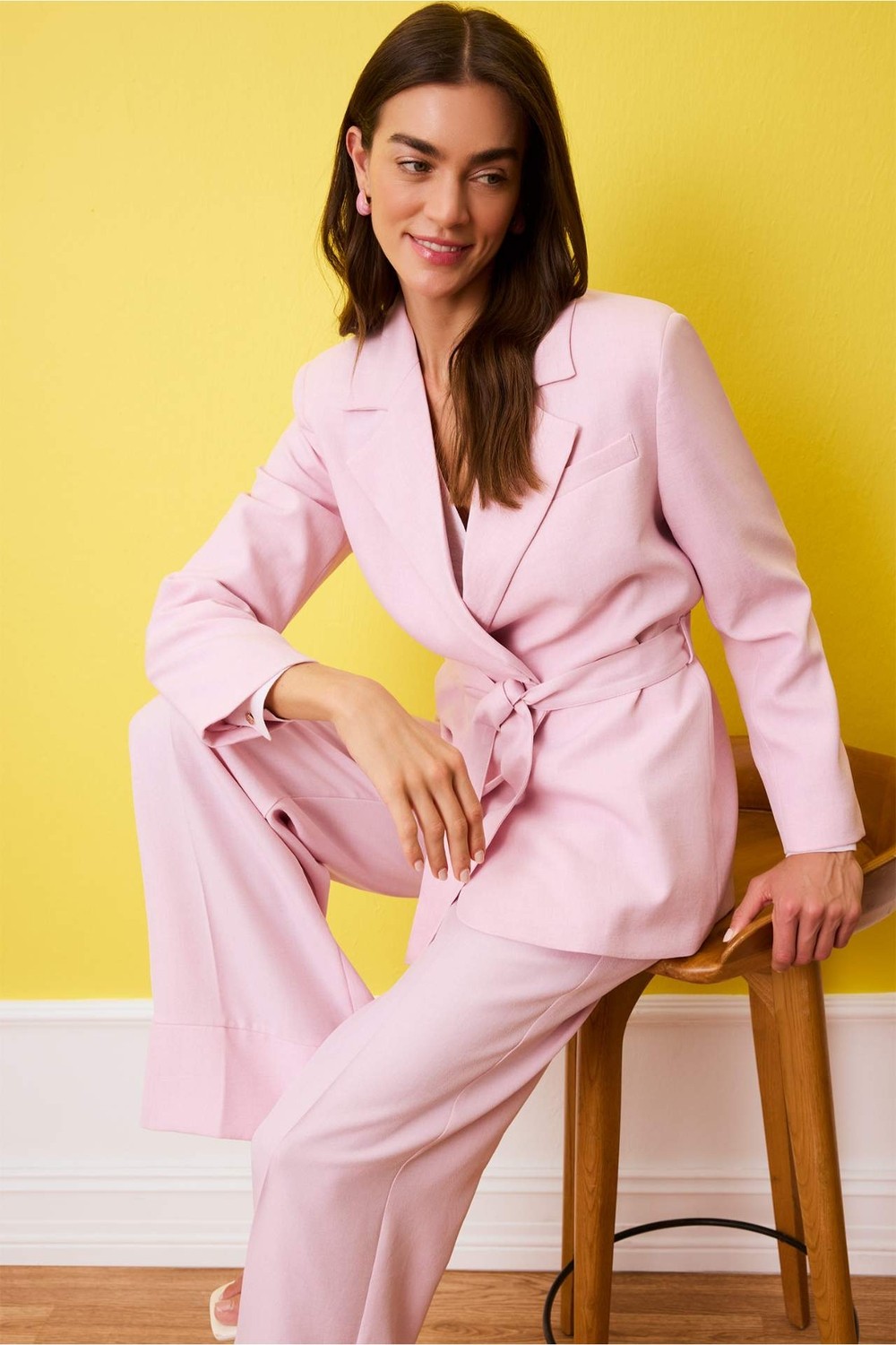 DeFacto Regular Fit Kuşaklı Blazer Ceket H0851AX26SM görsel 5
