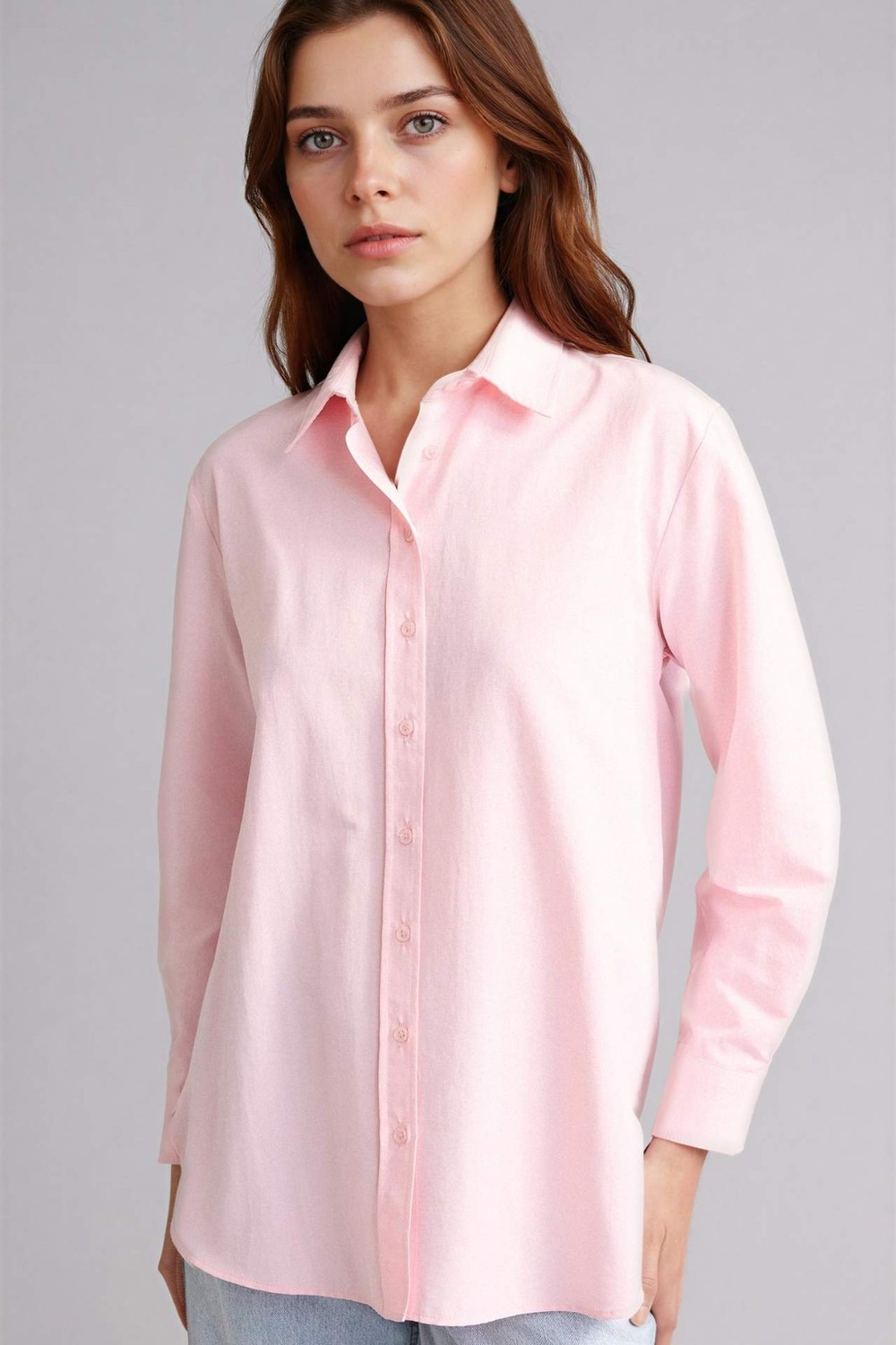 DeFacto Relax Fit Gömlek Yaka Poplin Tunik D7341AX26SP
