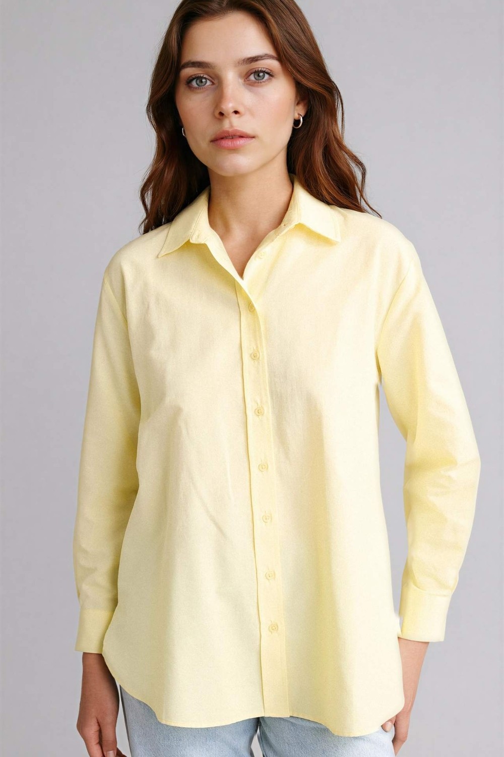 DeFacto Relax Fit Gömlek Yaka Poplin Tunik D7341AX26SP görsel 5