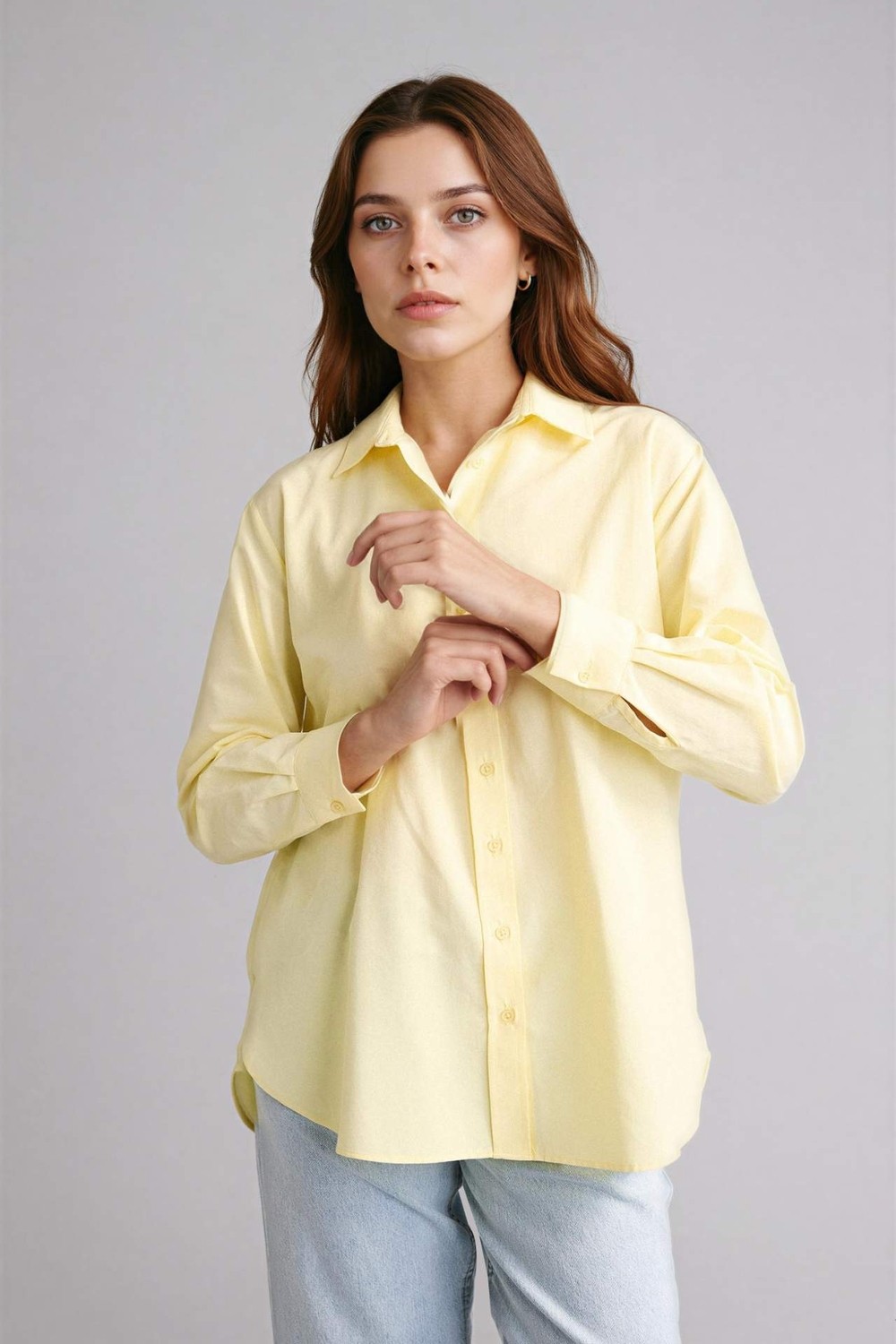 DeFacto Relax Fit Gömlek Yaka Poplin Tunik D7341AX26SP görsel 7