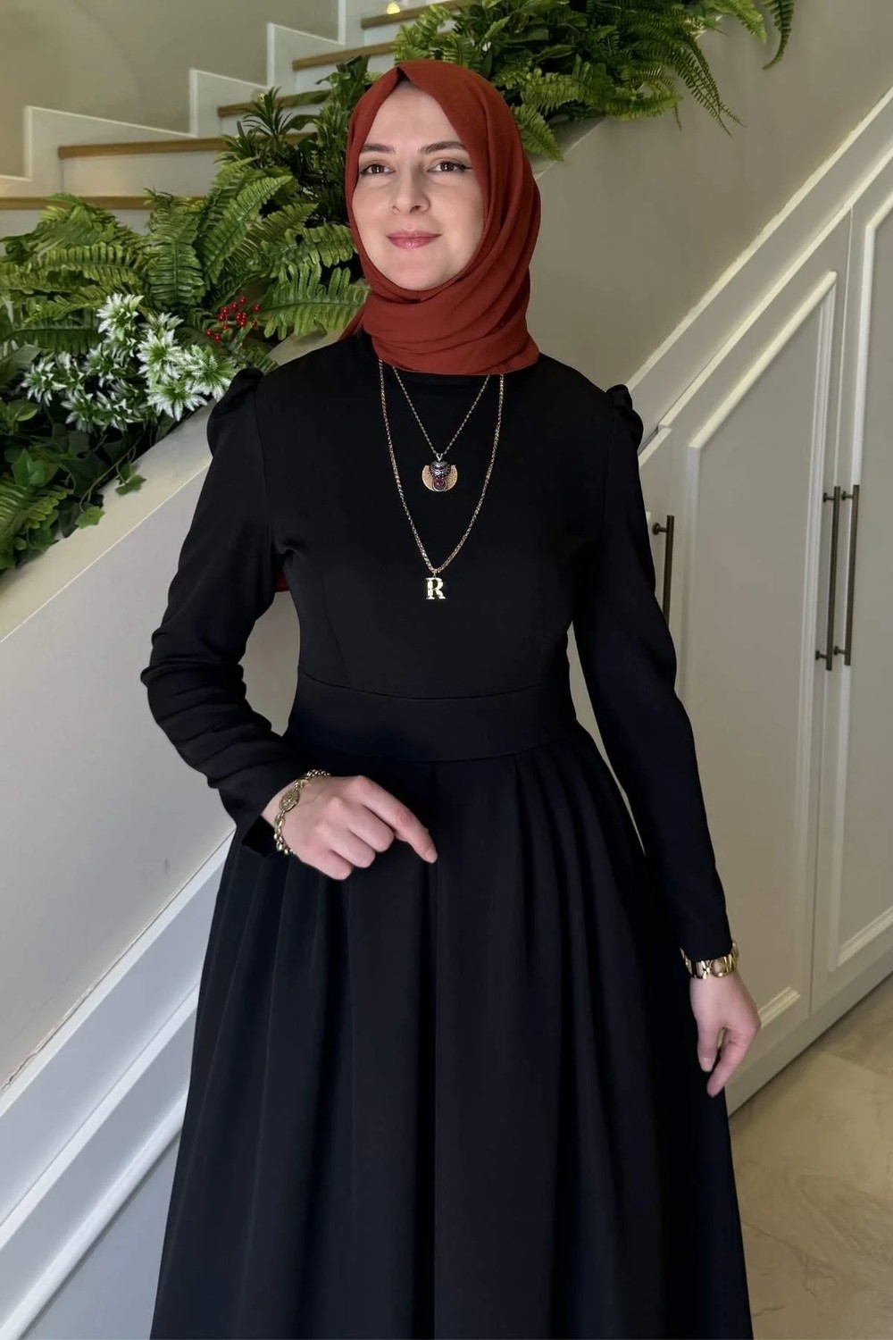 Rabia Şamlı Rose Elbise Siyah görsel 2