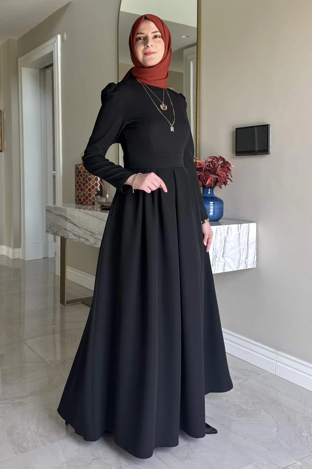 Rabia Şamlı Rose Elbise Siyah görsel 3