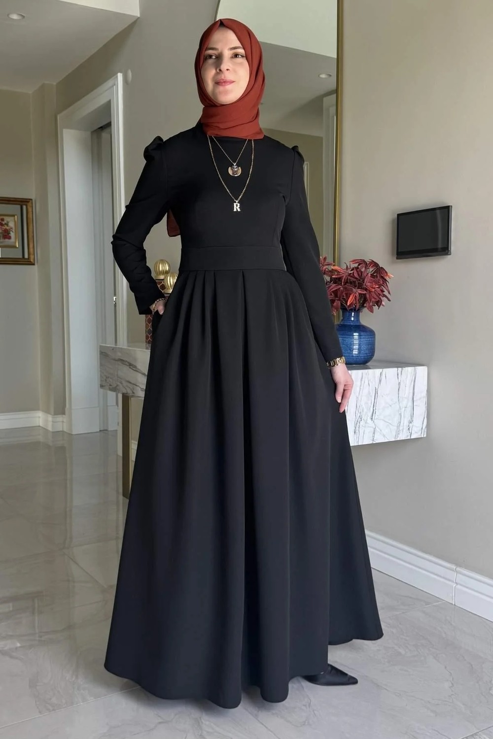 Rabia Şamlı Rose Elbise Siyah görsel 4