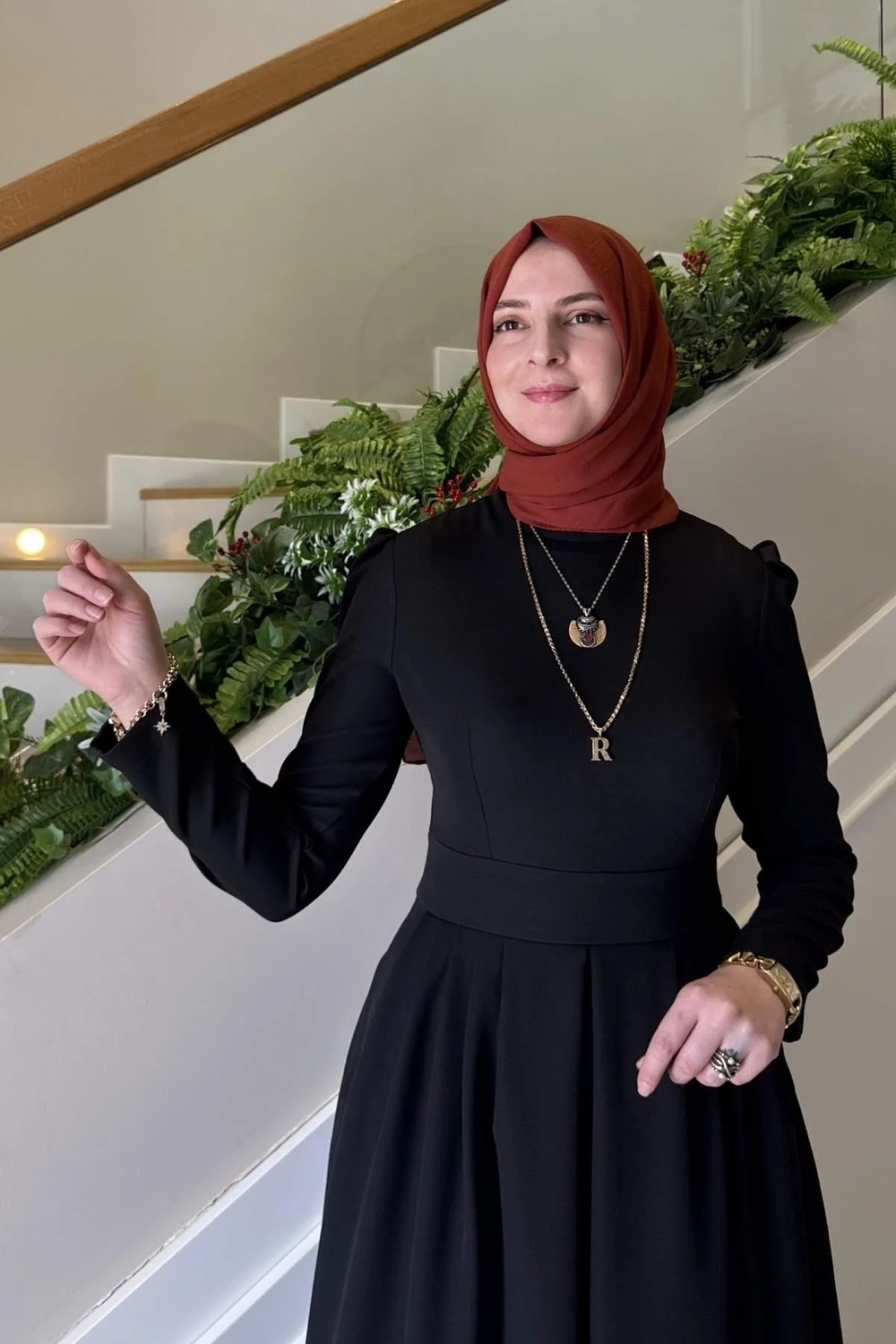 Rabia Şamlı Rose Elbise Siyah görsel 5