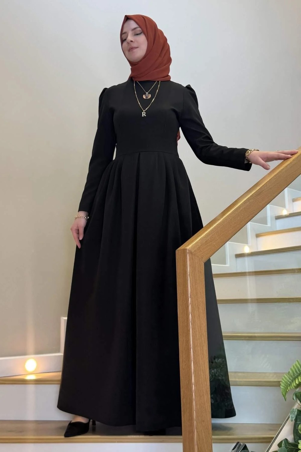 Rabia Şamlı Rose Elbise Siyah görsel 6