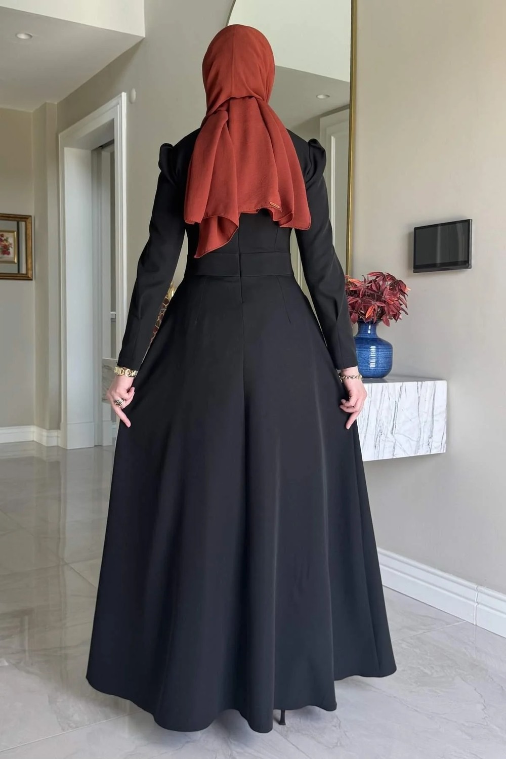Rabia Şamlı Rose Elbise Siyah görsel 7