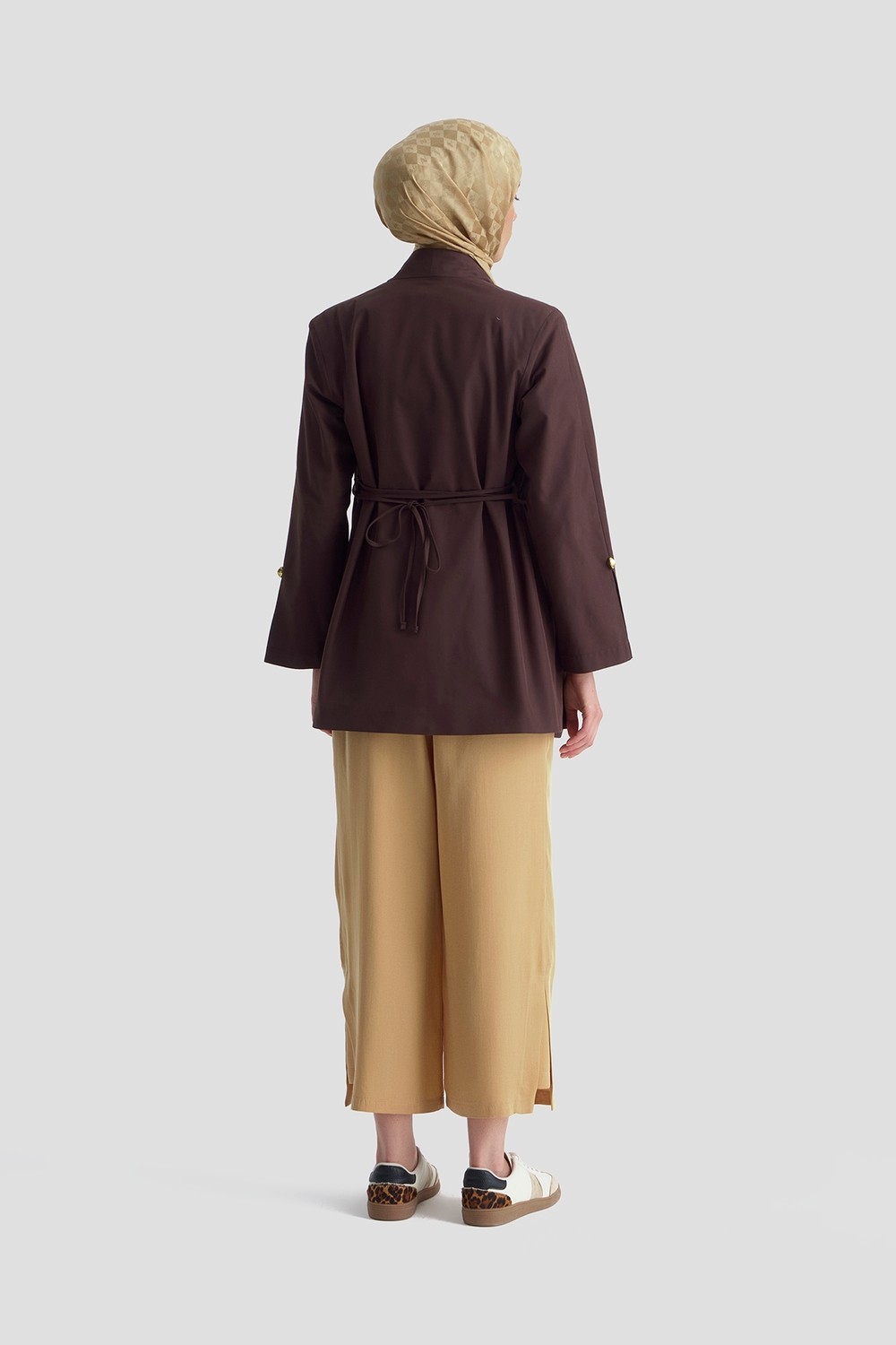Armine Tencel Palazzo Pantolon Camel görsel 4