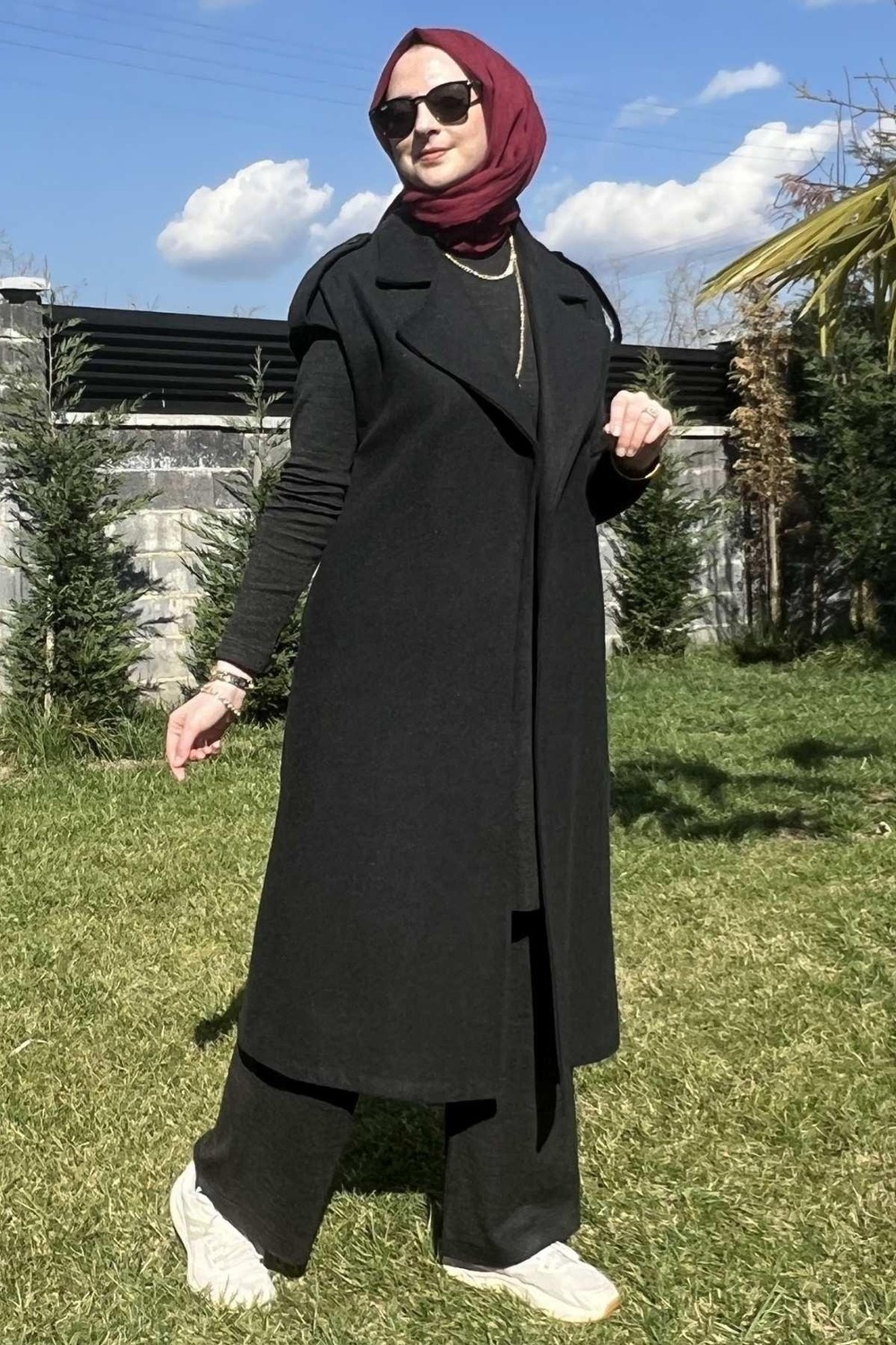 Rabia Şamlı Apoletli Antrasit Yelek görsel 3