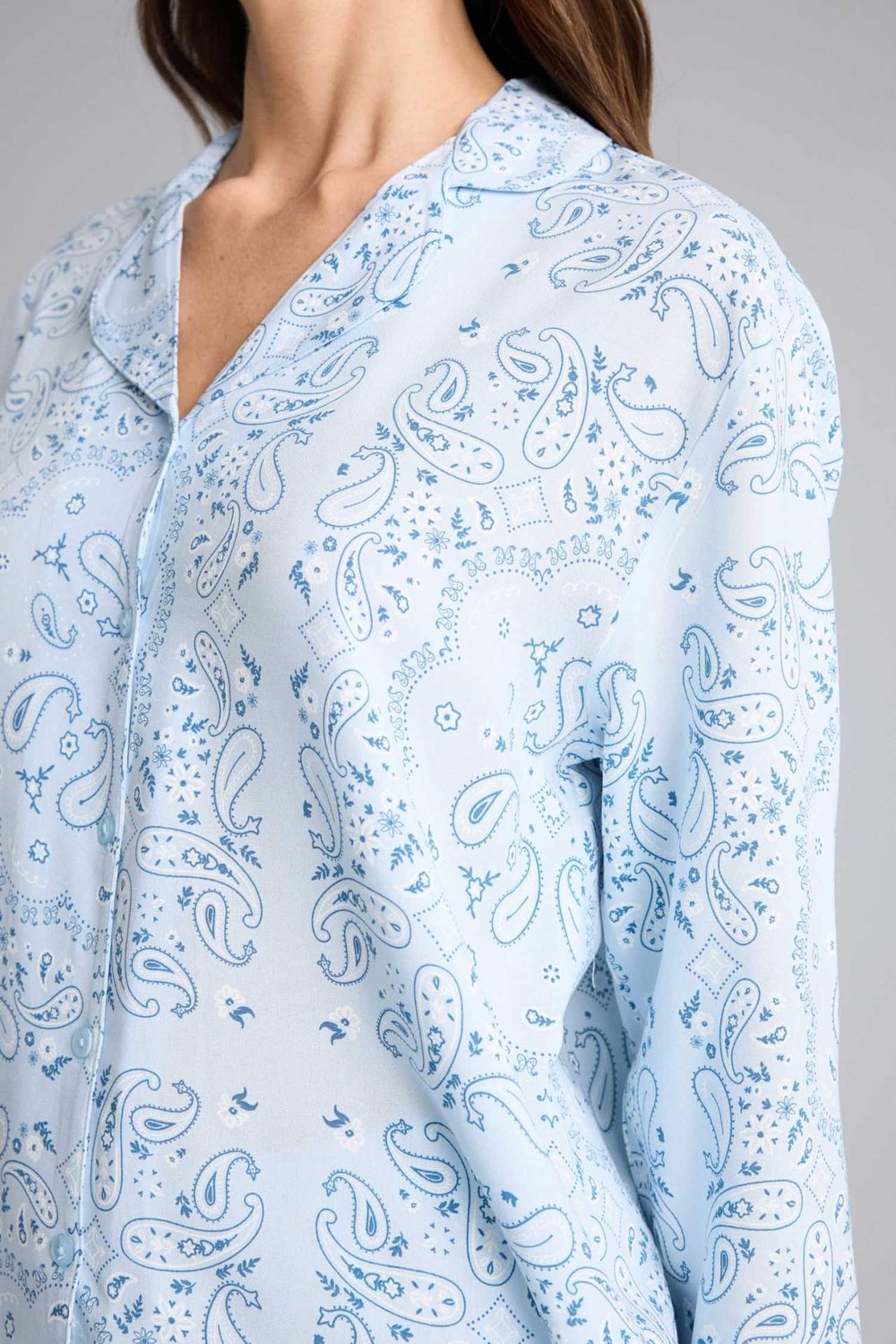 DeFacto Regular Fit Desenli Uzun Kollu Üst Uzun Alt Pijama Takımı F9824AX26SP görsel 4