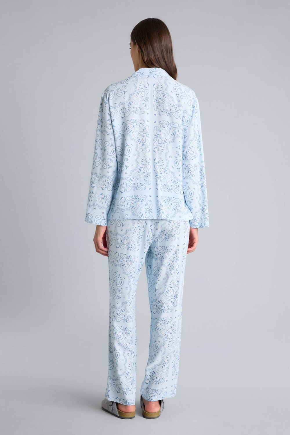 DeFacto Regular Fit Desenli Uzun Kollu Üst Uzun Alt Pijama Takımı F9824AX26SP görsel 7