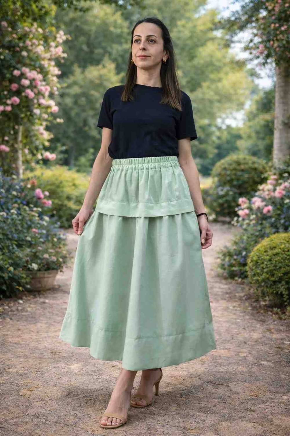 Katlı Etek mint yeşili