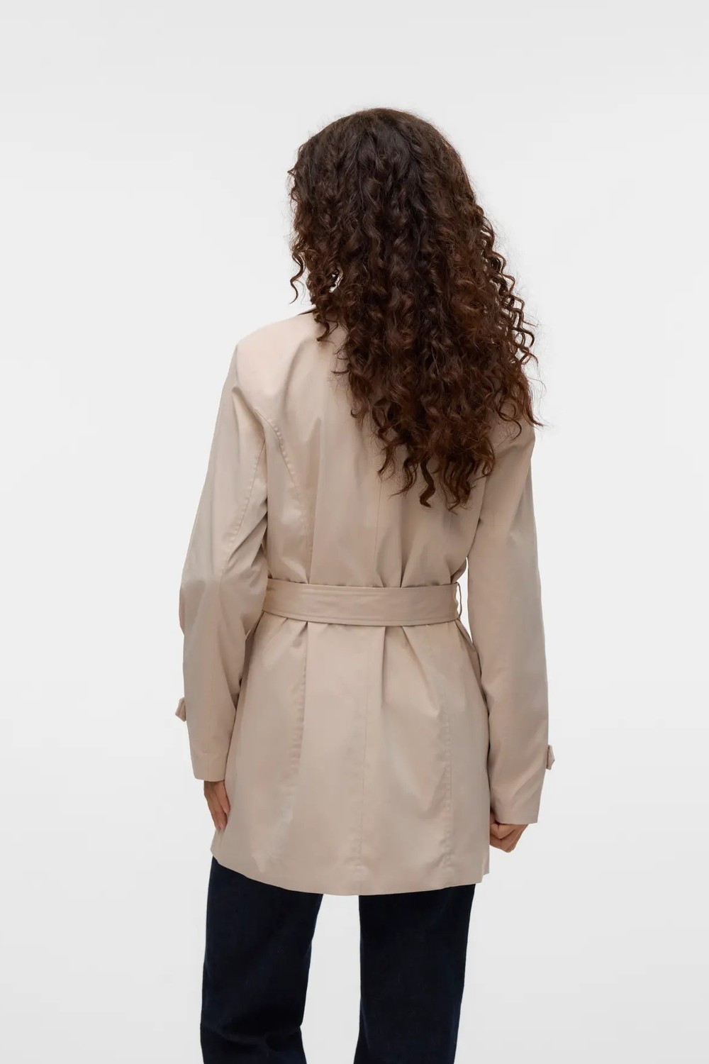 Vero Moda Kadın Vmchelsea Düğmeli Belden Bağlamalı Trençkot 10329343 Vizon görsel 5