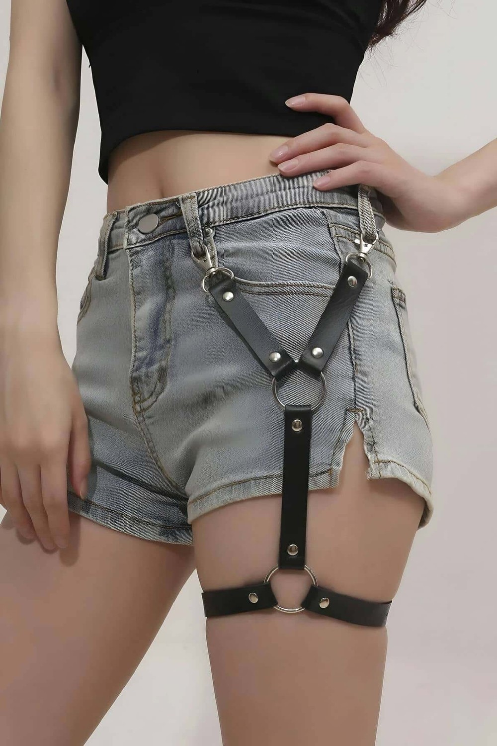 Beruflic Giyim Tek Bacak Deri Jartiyer Harness - BRF962 Beruflic