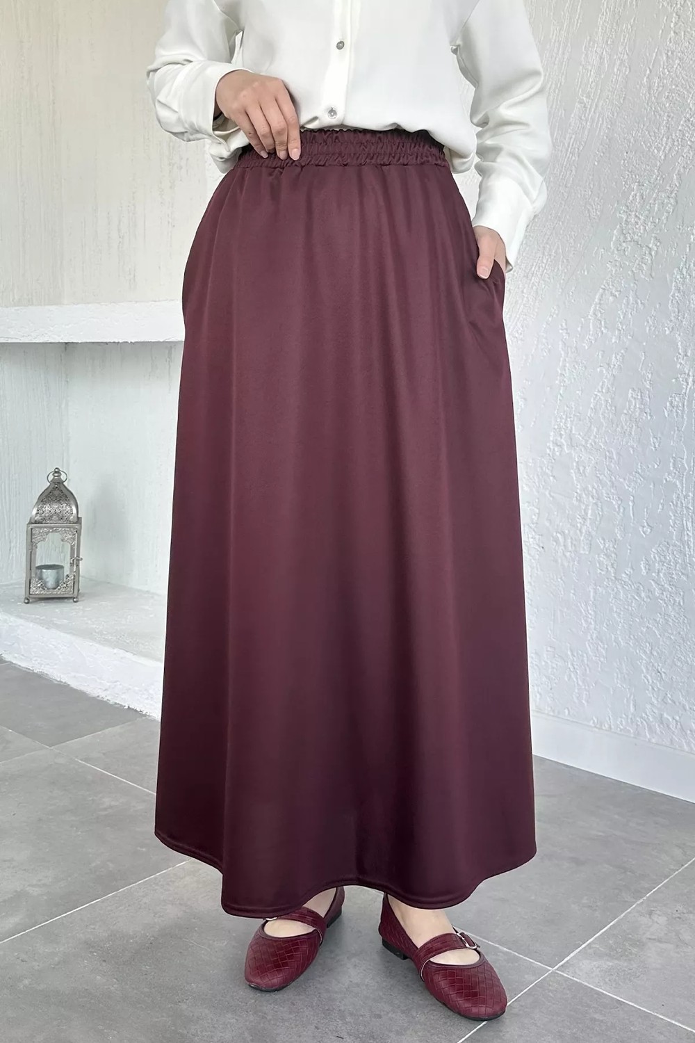 Julude Kadın Bel Lastikli Tesettür Etek P-00020658 görsel 2