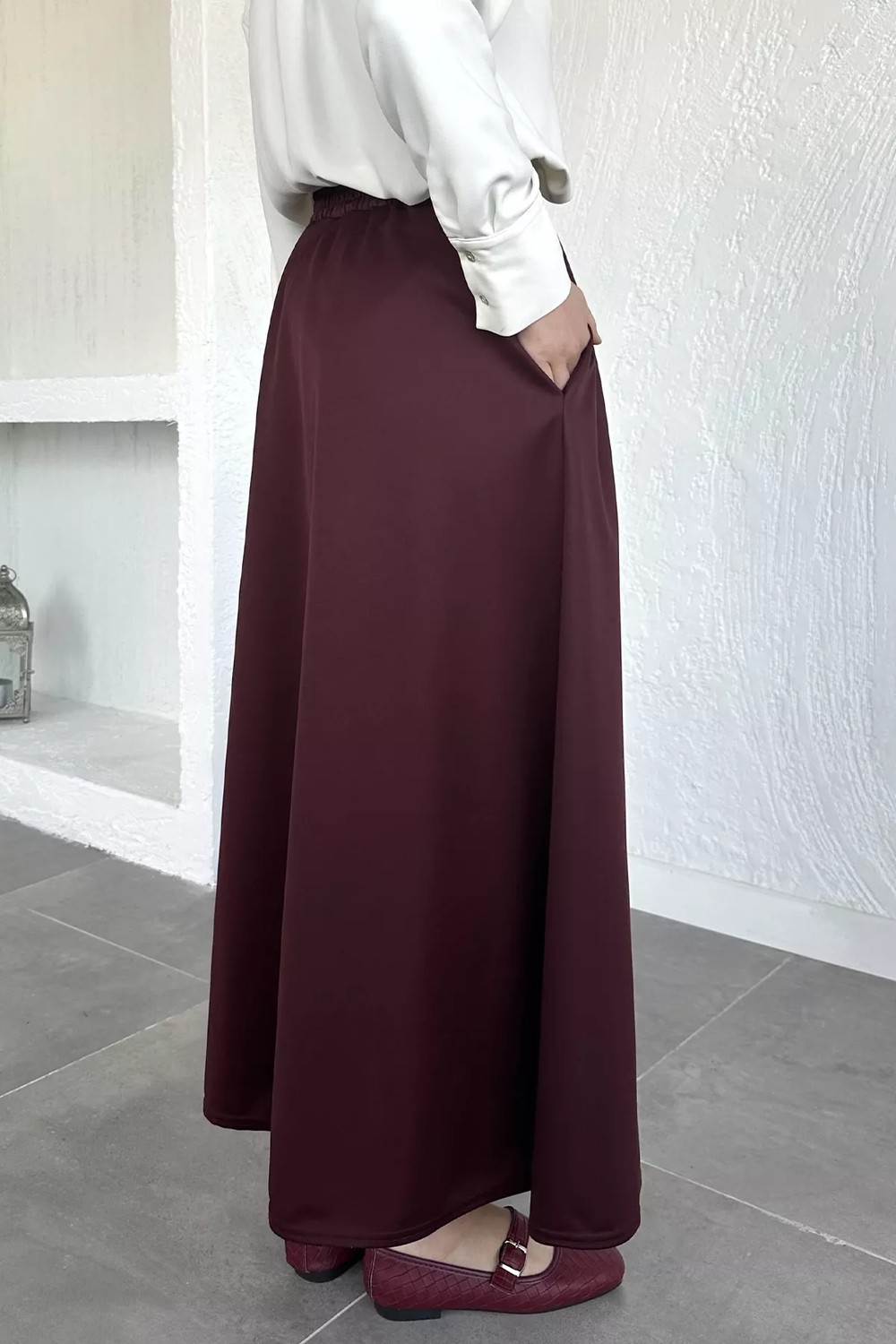 Julude Kadın Bel Lastikli Tesettür Etek P-00020658 görsel 3