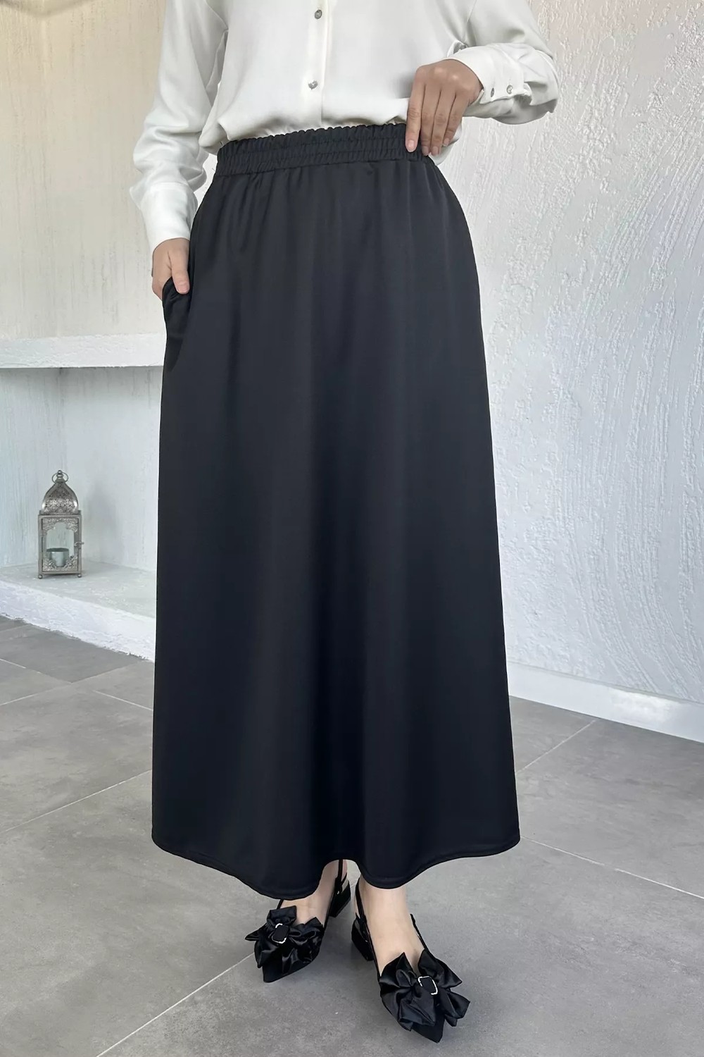 Julude Kadın Bel Lastikli Tesettür Etek P-00020658 görsel 6