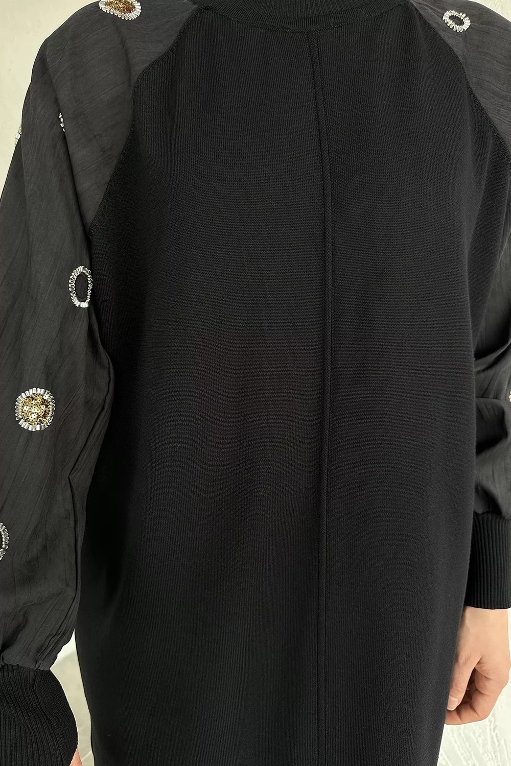Julude Gülseli Kolları Taş Detaylı Tesettür Tunik P-00020421 görsel 5