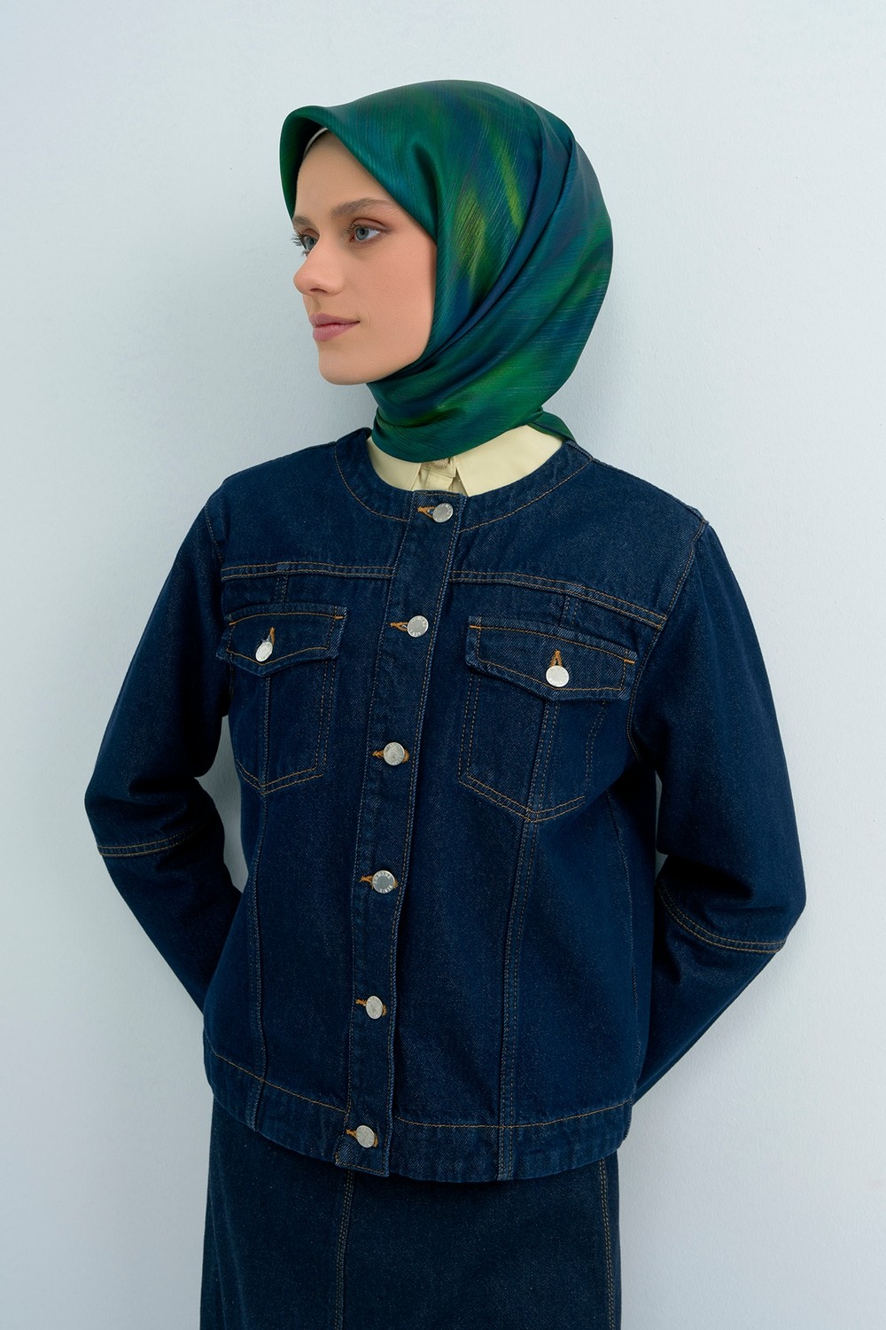 Armine Saf Ipek Sura EŞARP-2026 Ilkbahar-Yaz- 95130D 83 görsel 3