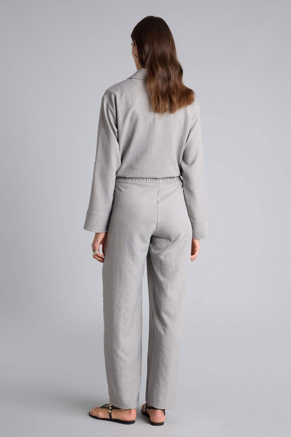 DeFacto Wide Leg Çift Cepli Yüksek Bel Pantolon H0888AX26SM görsel 5