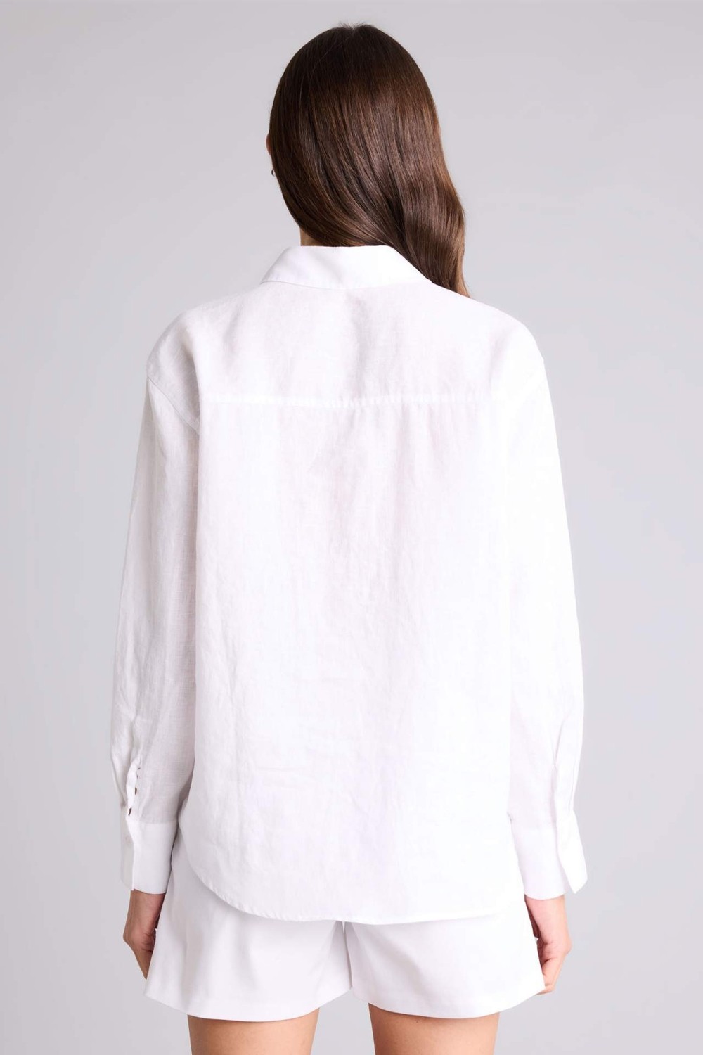DeFacto %100 Keten Oversize Uzun Kollu Gömlek Z6638AZ26SM görsel 5