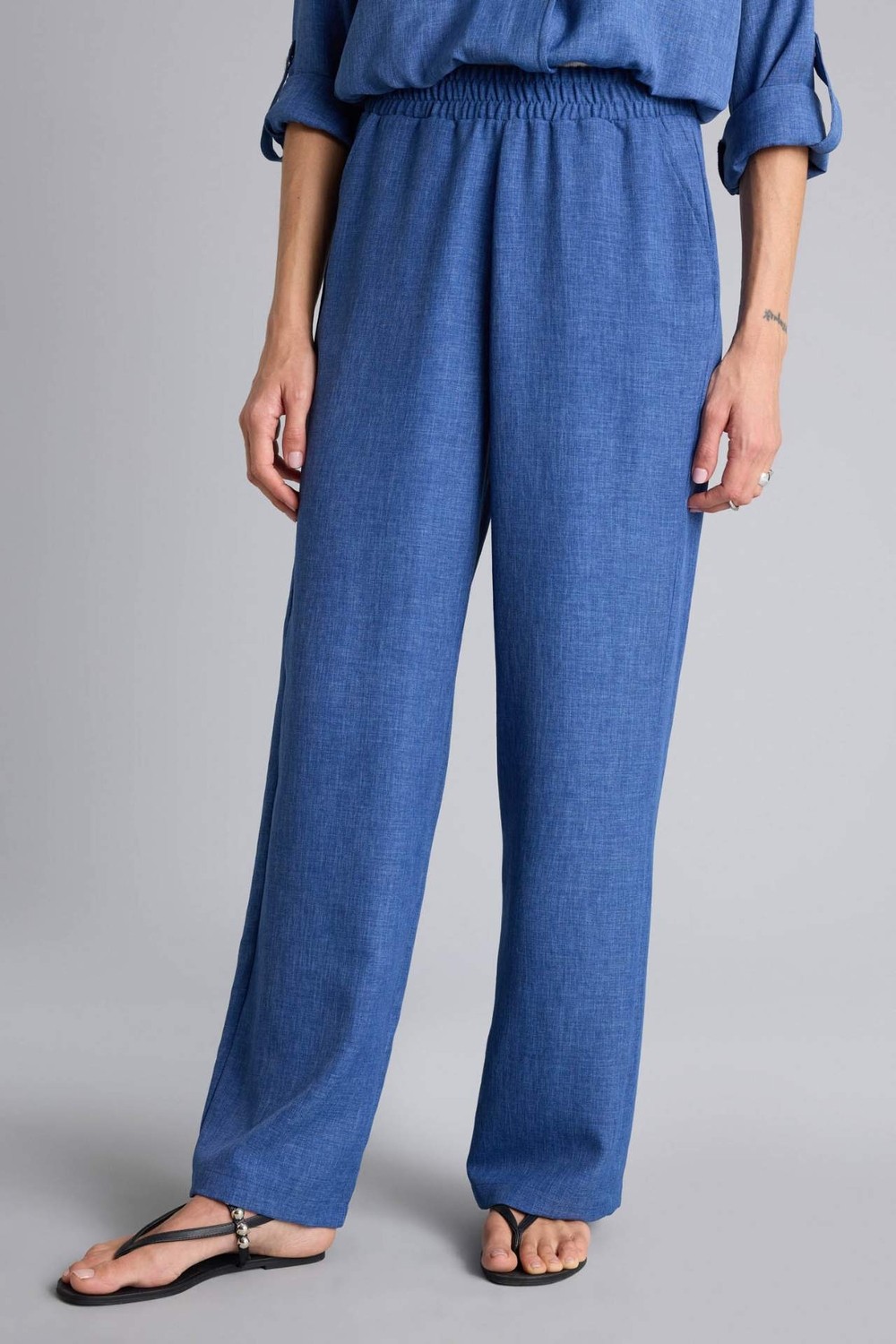 DeFacto Wide Leg Çift Cepli Yüksek Bel Pantolon H0888AX26SM görsel 8