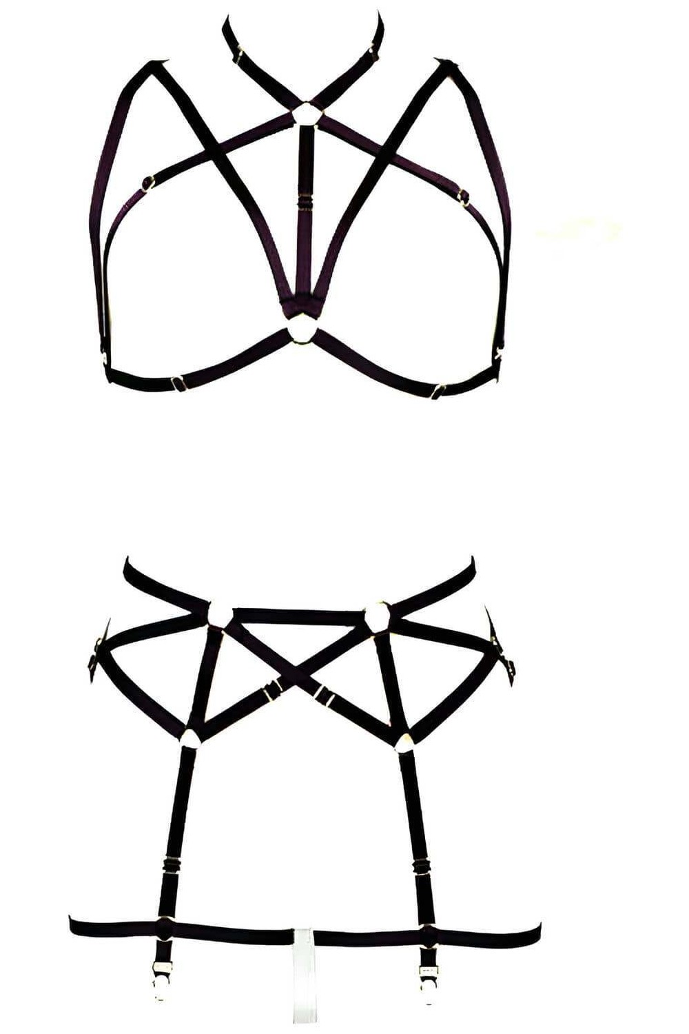Hobilinka Göğüs ve Jartiyer Kemerli Seksi Harness - BRF161 görsel 4