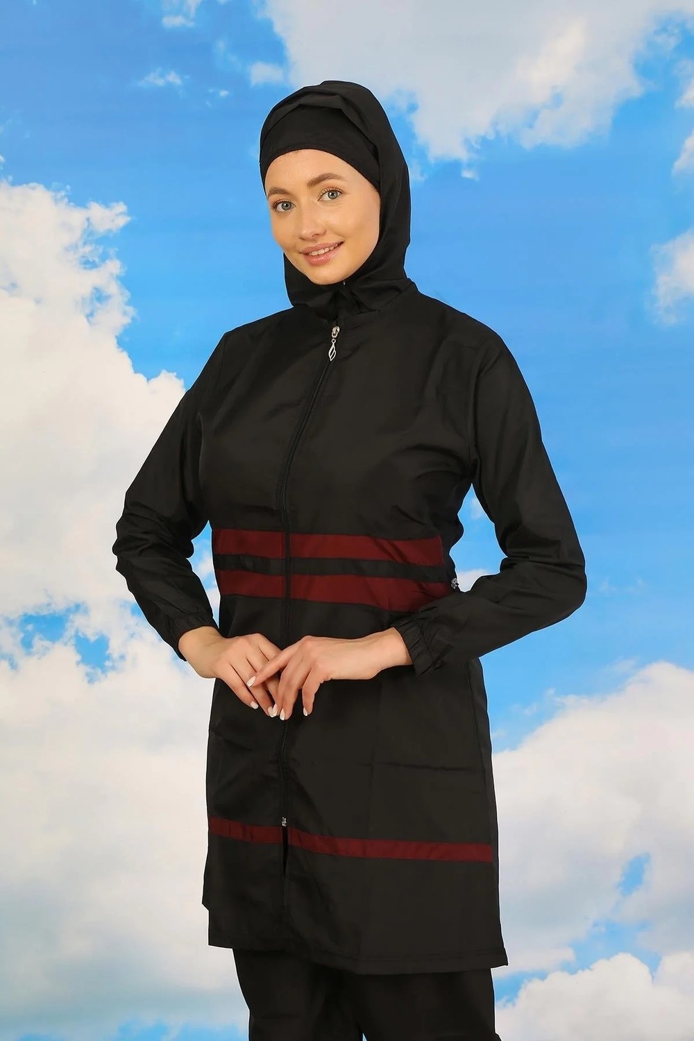 Hobilinka Kadın Tam Tesettür Mayo Siyah görsel 3